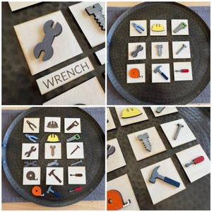 Outil commun Montessori Cartes en bois Miniatures Figurines jouets éducatifs pour enfants Cartes d'apprentissage pour l'école à la maison en classe