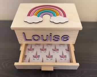 Girl Jewelry Box | Rainbow Jewelry Box | Glittery Jewelry box | Girl Gift | Girl Jewelry Box