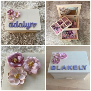 Personalized Girls Jewelry Box | Jewelry Box | Toddler Girl Jewelry Box | Girl Gift | Girls Jewelry Box | Flower Jewelry Box