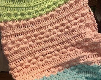 Pastel Popcorn Baby Blanket