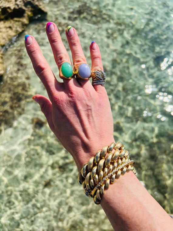 Large 14 Kt Gold Cocktail Rings