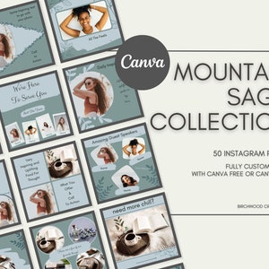 Instagram Post Templates Canva~Mountain Sage Instagram Post Templates~Canva Templates~Instagram Templates~Fun Instagram Templates