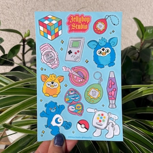 Nostalgic Childhood Toys Sticker Sheet 4x6 | 80s 90s 2000s Y2K | Planner BuJo Bullet Journal Calendar Deco Art Aesthetic Scrapbook