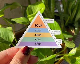 Soup Lover Sticker All I Need Is Soup / Funny Heavy Duty Die-cut Decal for Laptop Waterbottle Waterproof Vinyl