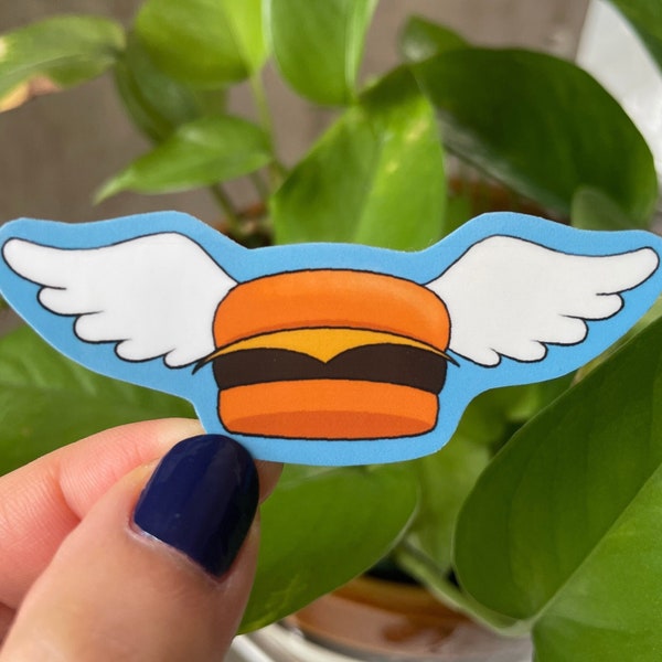 Bob's Burgers Sticker Flying Burger / Funny Heavy Duty Die-cut Decal for Laptop Waterbottle Waterproof Vinyl