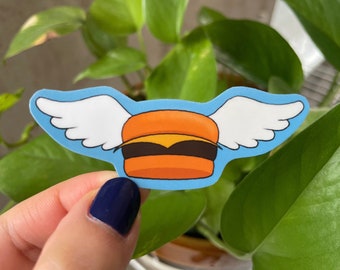 Bob's Burgers Sticker Flying Burger / Funny Heavy Duty Die-cut Decal for Laptop Waterbottle Waterproof Vinyl