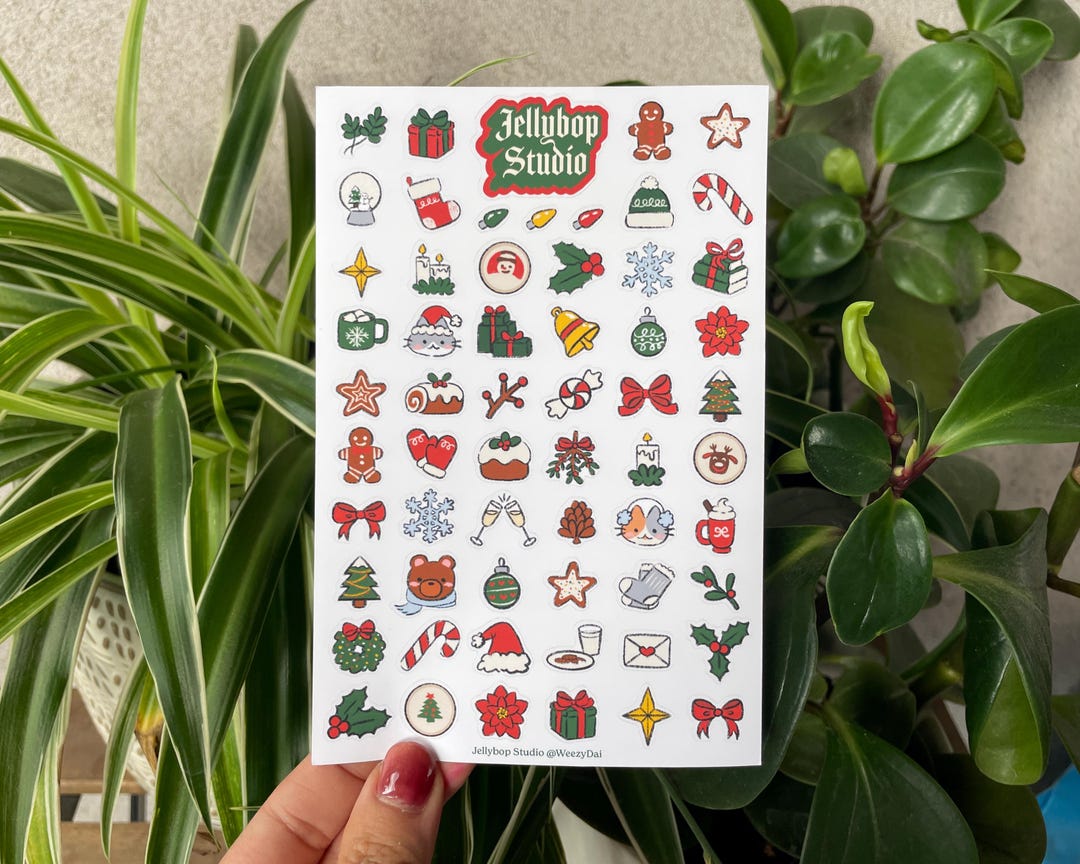 Tiny Christmas Doodles Sticker Sheet 4x6 | Planner Bujo Bullet Journal ...
