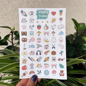 Tiny Everyday Doodles Sticker Sheet 4x6 | Planner BuJo Bullet Journal Deco Aesthetic Scrapbook Cute Kawaii Small | Hand Drawn Illustrations