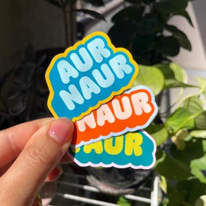 AUR NAUR Waterproof Vinyl Sticker / Funny Heavy Duty Die-cut Decal for ...
