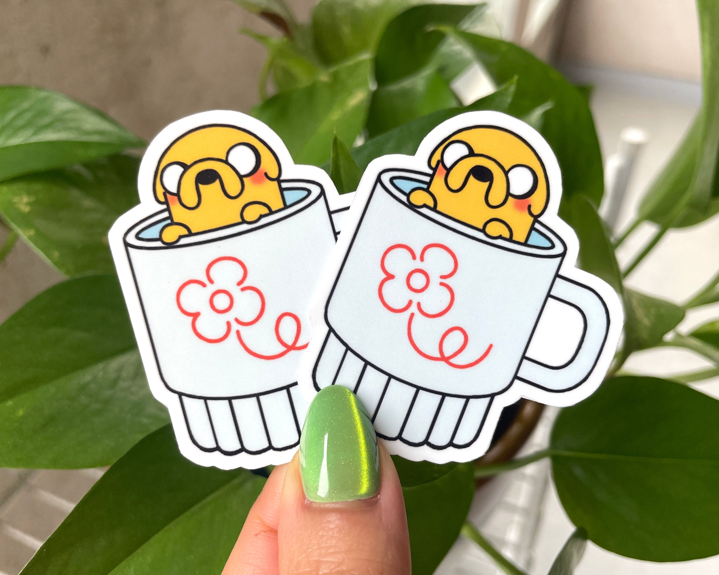 Jake Sticker Round Jake's Favourite Cup Sticker / Jake the Dog / Funny Heavy Duty Die-cut ...