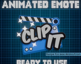 ANIMATED EMOTE Blue | Clip It Emote, Kick Emote, Twitch Emote, Discord Emote, Streamer Emote, Ready to Use.