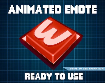 ANIMATED EMOTE Red | W Key Emote, Kick Emote, Twitch Emote, Discord Emote, Streamer Emote, Ready to Use.