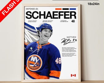 Matthew Schaefer NHL Hockey Poster | New York Islanders Wall Art (Digital Download)