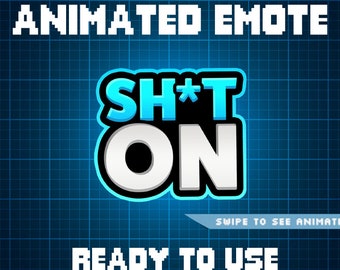 ANIMATED EMOTE Light Blue | Sh*t On Emote, Kick Emote, Twitch Emote, Discord Emote, Streamer Emote, Ready to Use.