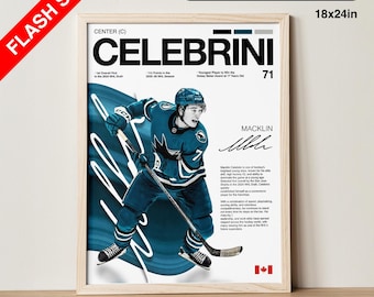 Macklin Celebrini NHL Hockey Poster | San Jose Sharks Wall Art (Digital Download)
