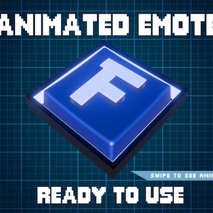 ANIMATED EMOTE Blue | F Key Emote, Kick Emote, Twitch Emote, Discord Emote, Streamer Emote, Ready to Use.