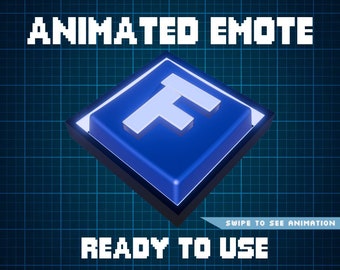 ANIMATED EMOTE Blue | F Key Emote, Kick Emote, Twitch Emote, Discord Emote, Streamer Emote, Ready to Use.
