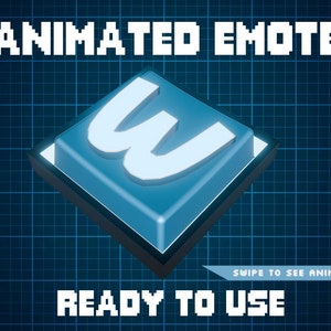ANIMATED EMOTE Light Blue | W Key Emote, Kick Emote, Twitch Emote, Discord Emote, Streamer Emote, Ready to Use.