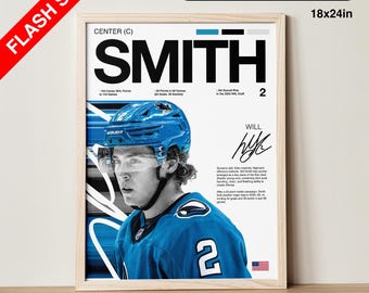 Will Smith NHL Hockey Poster | San Jose Sharks Wall Art (Digital Download)