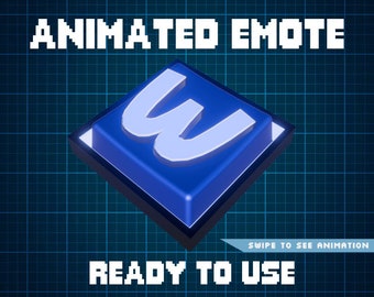 ANIMATED EMOTE Blue | W Key Emote, Kick Emote, Twitch Emote, Discord Emote, Streamer Emote, Ready to Use.