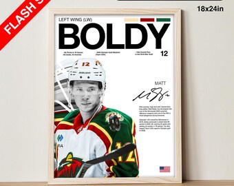 Matt Boldy | Minnesota Wild NHL Wall Art Print (Digital Download)