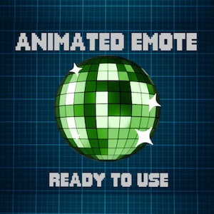 ANIMATED EMOTE Green | Disco Ball Emote, Kick Emote, Twitch Emote, Discord Emote, Streamer Emote, Ready to Use.