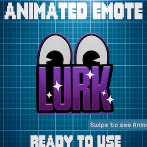 EMOTO ANIMADO Púrpura / Gesto Acechar, Gesto Patada, Gesto Twitch, Gesto Discord, Gesto Streamer, Listo para usar.