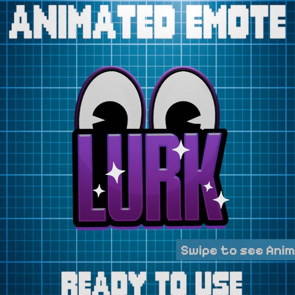 ANIMATED EMOTE Purple | Lurk Emote, Kick Emote, Twitch Emote, Discord Emote, Streamer Emote, Ready to Use.