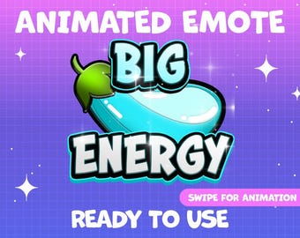 ANIMATED EMOTE Light Blue | Big Energy, Kick Emote, Twitch Emote, Eggplant, Streamer Emote, Ready to Use.