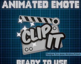 ANIMATED EMOTE White | Clip It Emote, Kick Emote, Twitch Emote, Discord Emote, Streamer Emote, Ready to Use.