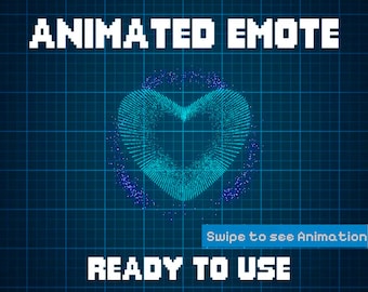 ANIMATED EMOTE Blue Firework Heart | Heart Emote, Kick Emote, Twitch Emote, Discord Emote, Streamer Emote, Ready to Use.