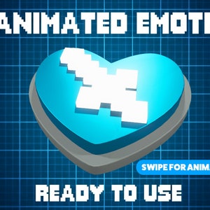 ANIMATED EMOTE Blue | Mod Love, Heart Emote, Kick Emote, Twitch Emote, Discord Emote, Streamer Emote, Ready to Use.