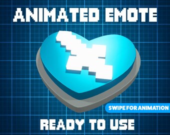 ANIMATED EMOTE Blue | Mod Love, Heart Emote, Kick Emote, Twitch Emote, Discord Emote, Streamer Emote, Ready to Use.