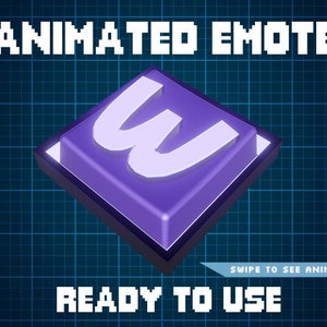 ANIMATED EMOTE Purple | W Key Emote, Kick Emote, Twitch Emote, Discord Emote, Streamer Emote, Ready to Use.