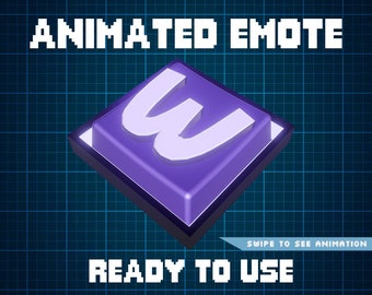 ANIMATED EMOTE Purple | W Key Emote, Kick Emote, Twitch Emote, Discord Emote, Streamer Emote, Ready to Use.