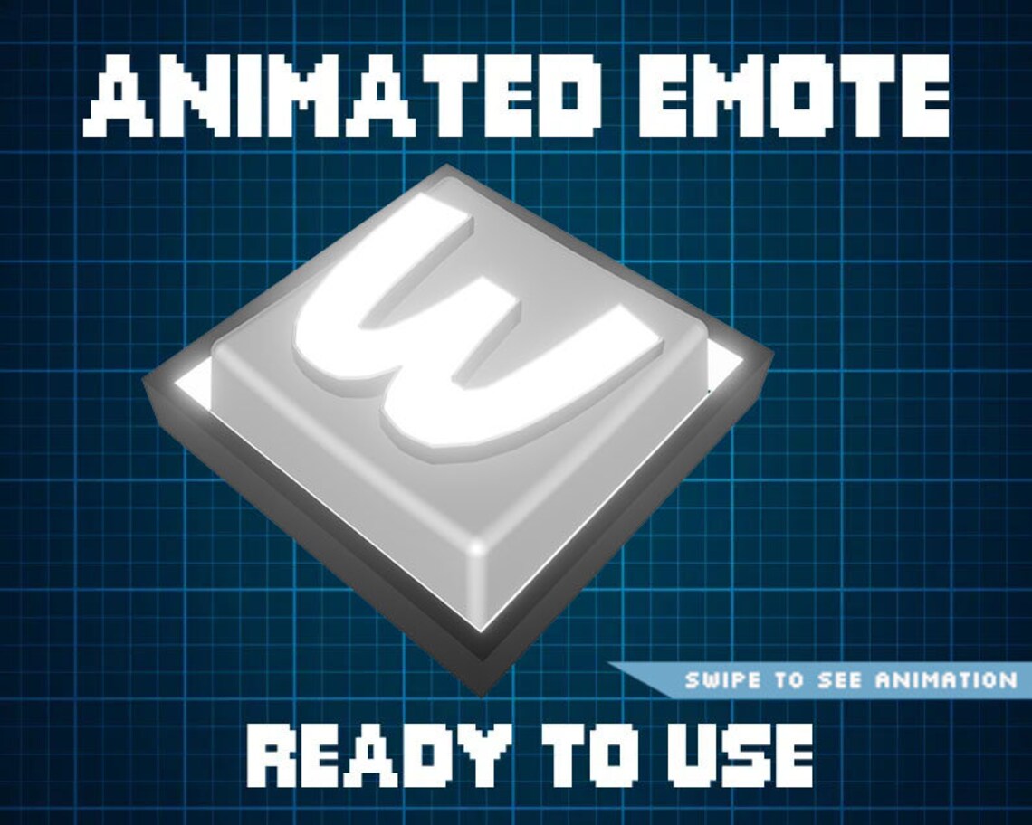 Computer Emote White ANIMATED EMOTE Light White | W Key Emote, Kick Emote, Twitch Emote ...