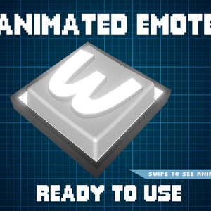 ANIMIERTE EMOTE Weiß | W Key Emote, Kick Emote, Twitch Emote, Discord Emote, Streamer Emote, gebrauchsfertig.