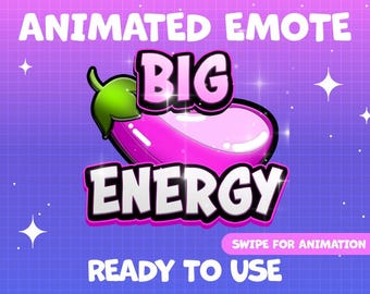 ANIMATED EMOTE Pink | Big Energy, Kick Emote, Twitch Emote, Eggplant, Streamer Emote, Ready to Use.