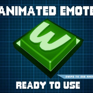 ANIMIERTE EMOTE Grün | W Key Emote, Kick Emote, Twitch Emote, Discord Emote, Streamer Emote, gebrauchsfertig.
