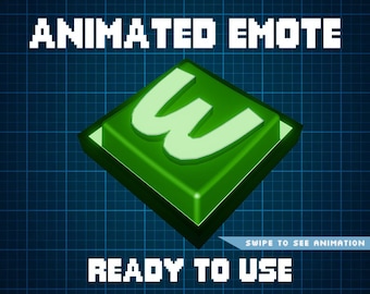 ANIMATED EMOTE Green | W Key Emote, Kick Emote, Twitch Emote, Discord Emote, Streamer Emote, Ready to Use.