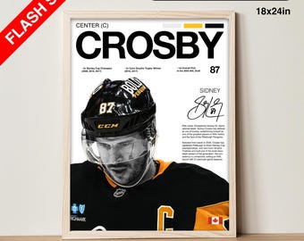 Sidney Crosby NHL Hockey Poster | Pittsburgh Penguins Wall Art (Digital Download)