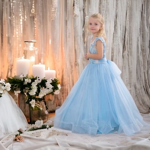 Stunning blue lace tulle flower girl dresses wedding bride to be wedding planning wedding 2023