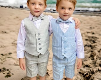 Boys 4 piece waistcoat suits