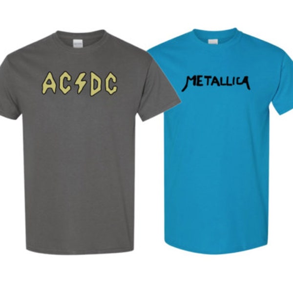 ACDC AC DC / Metallica Shirt Beavis and Butthead Halloween Costume Size Varies