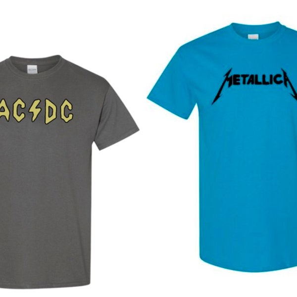 ACDC AC DC / Metallica Shirt Beavis and Butthead Halloween Costume Size Varies Design 2