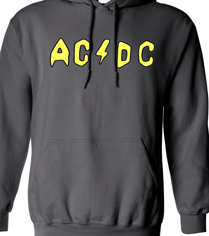 Acdc Cropped Hoodie Etsy