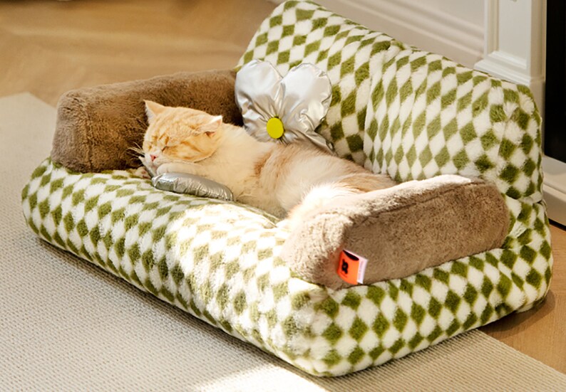 Stylish Cozy Cat Sofa Comfortable Velvet Cat Sofa Bed Luxury Etsy