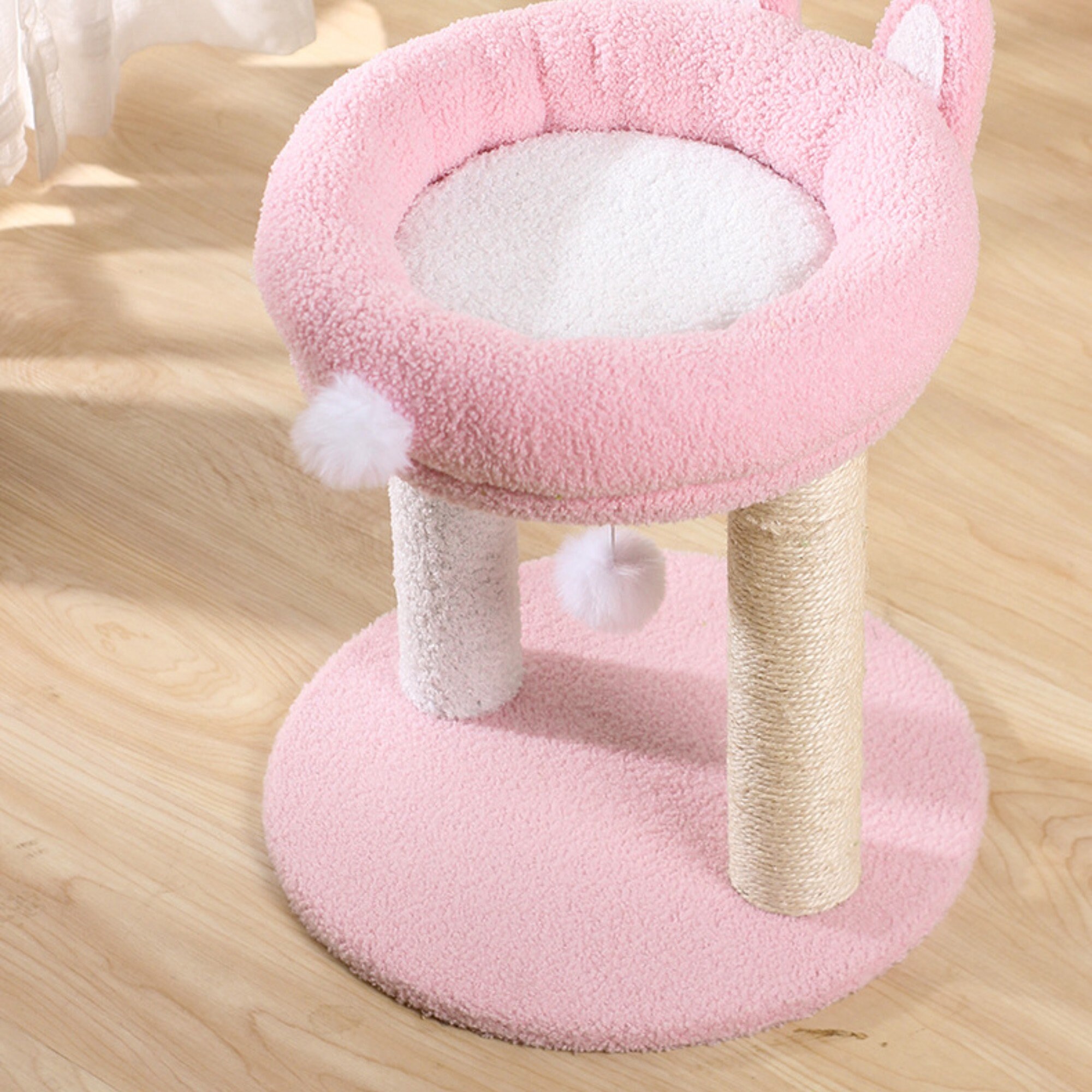 Rabbit Ears Cat Tree Pink Cat Tree Modern Cat Climbing Tree Etsy
