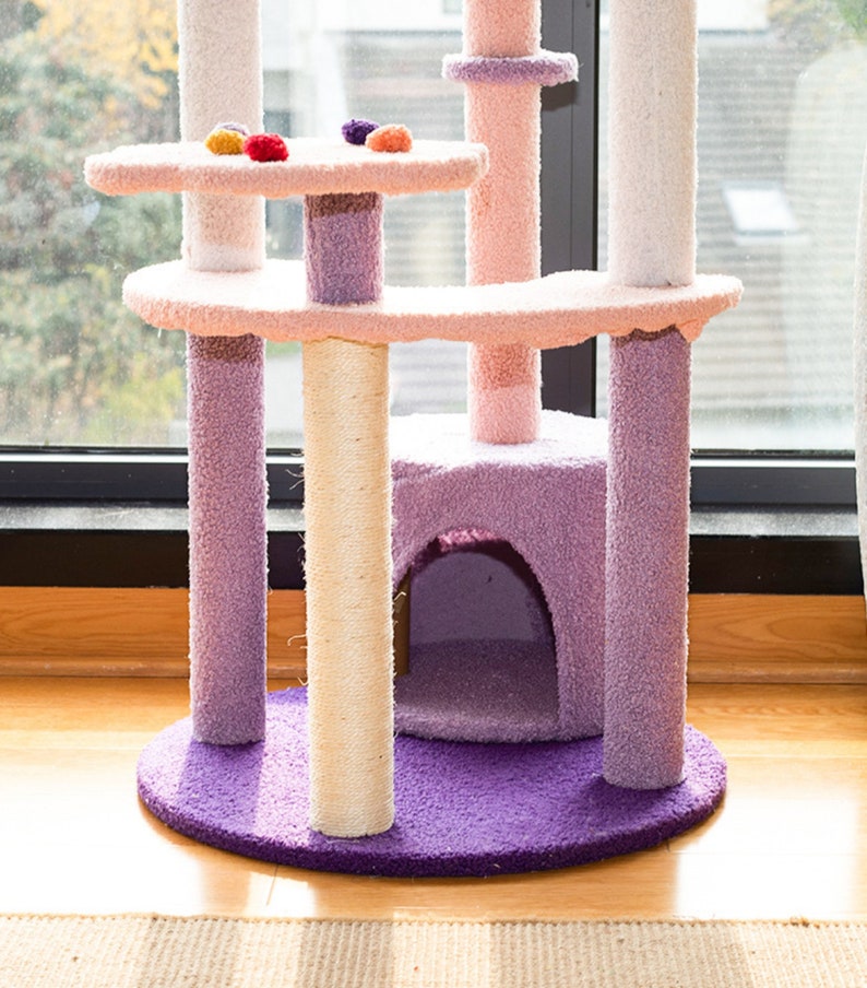 Butterfly Cat Tree Purple Unique Cat Tree Modern Cat Tree Etsy