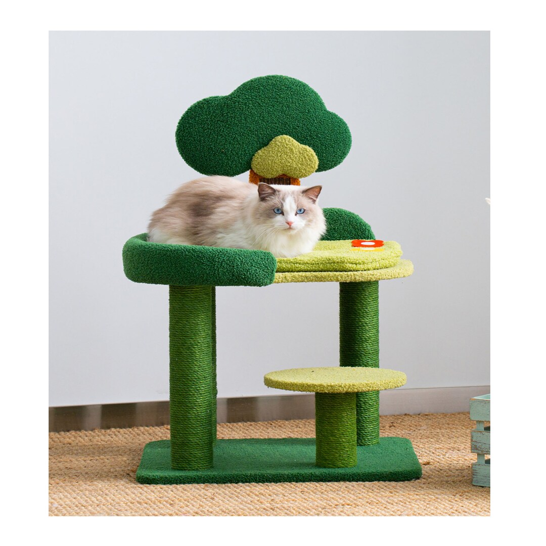 Green Plant Cat Climbing Frame Modern Cat Tree Unique Design Etsy